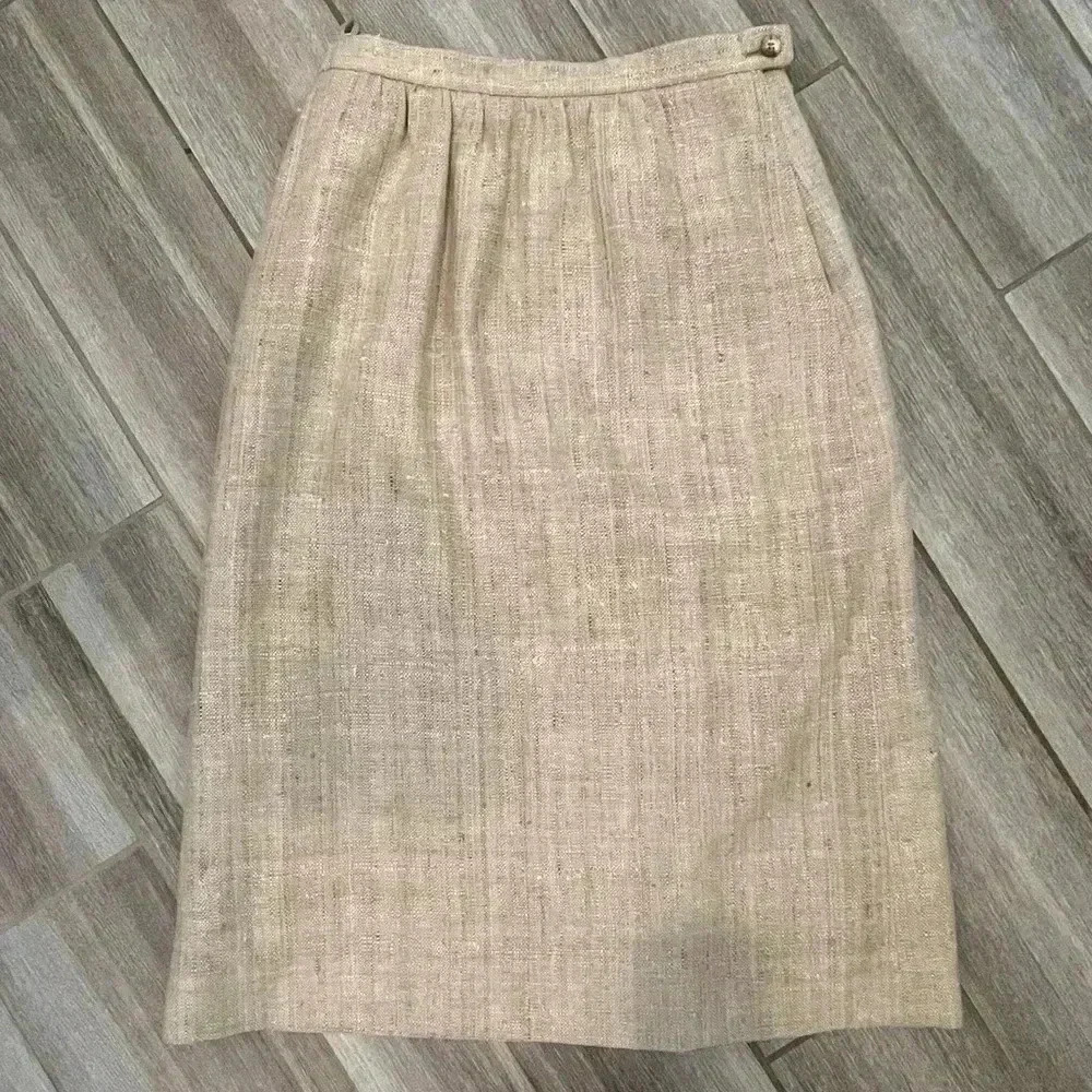 VINTAGE Land’s End Tweed Skirt, Fully Lined, Below Knee Length